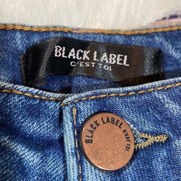 NWT Black Label C’EST TOI Destructed Two-Tone Skinny - Picture 2 of 9